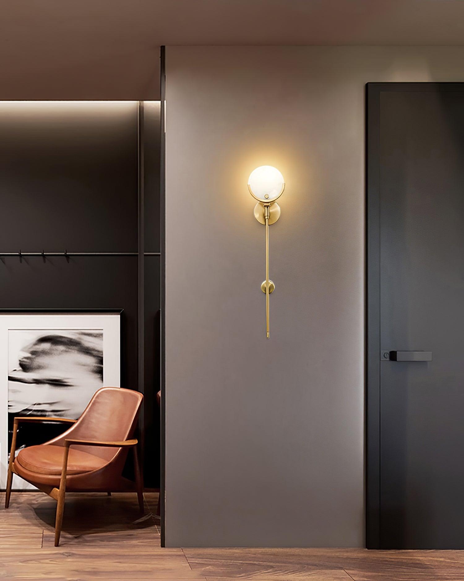 Ava Brass Alabaster Wall Lamp T1612