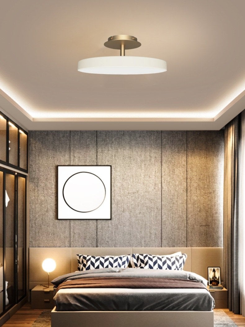Round Flush Ceiling Lamp — Nordic Minimalist Light for Bedroom & Living G104