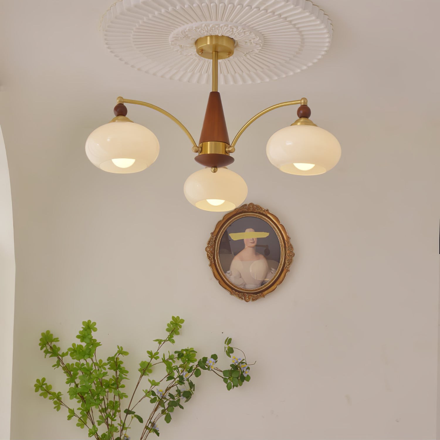 Vintage Multihead Persimmon Chandelier M325