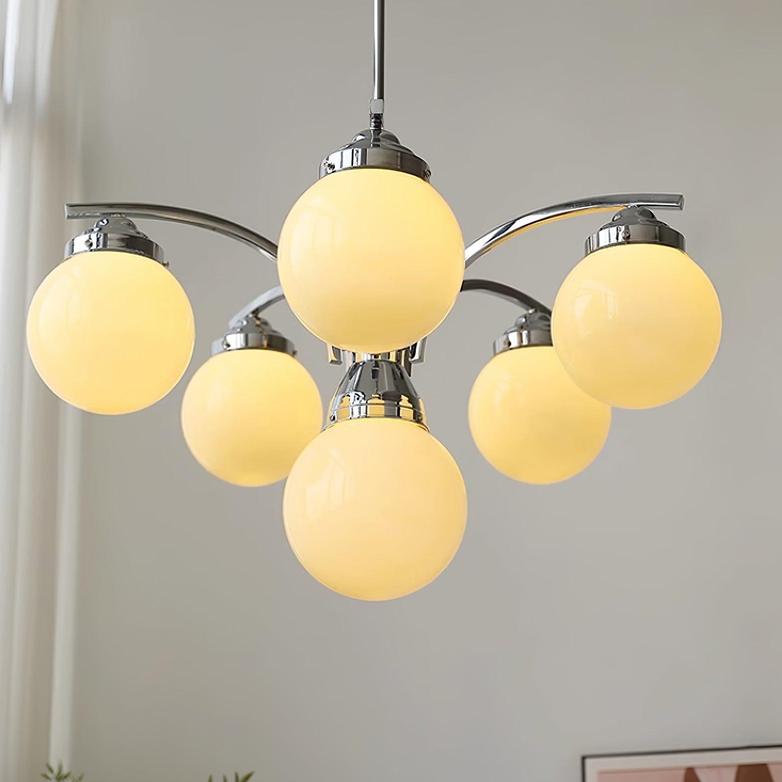 French Elegant Glass Orb Chandelier M427