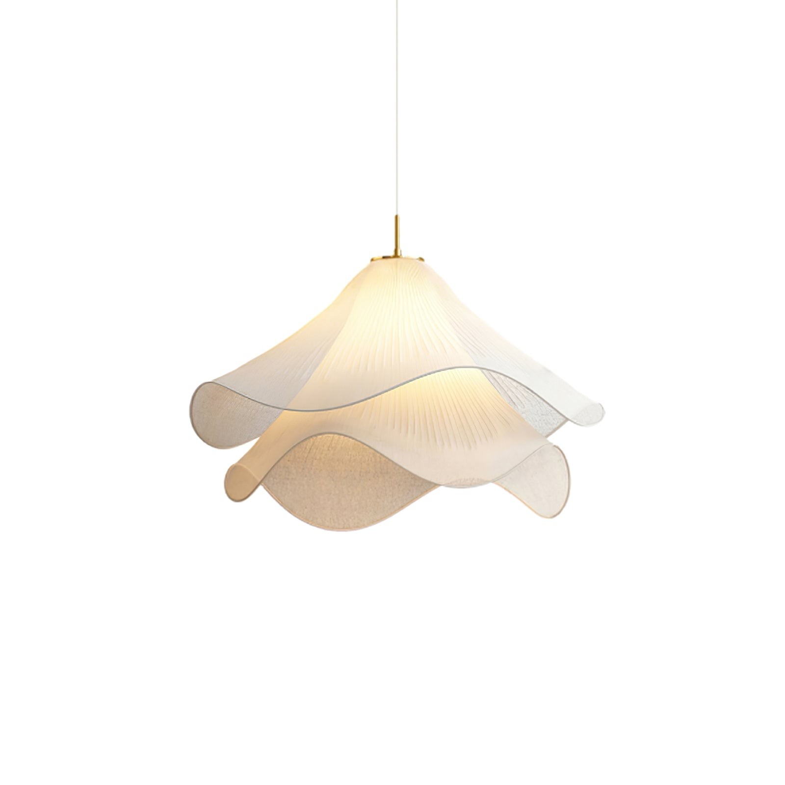 Ethereal Bloom Flower Pendant Light - Elegant White Fabric Pendant Light T087
