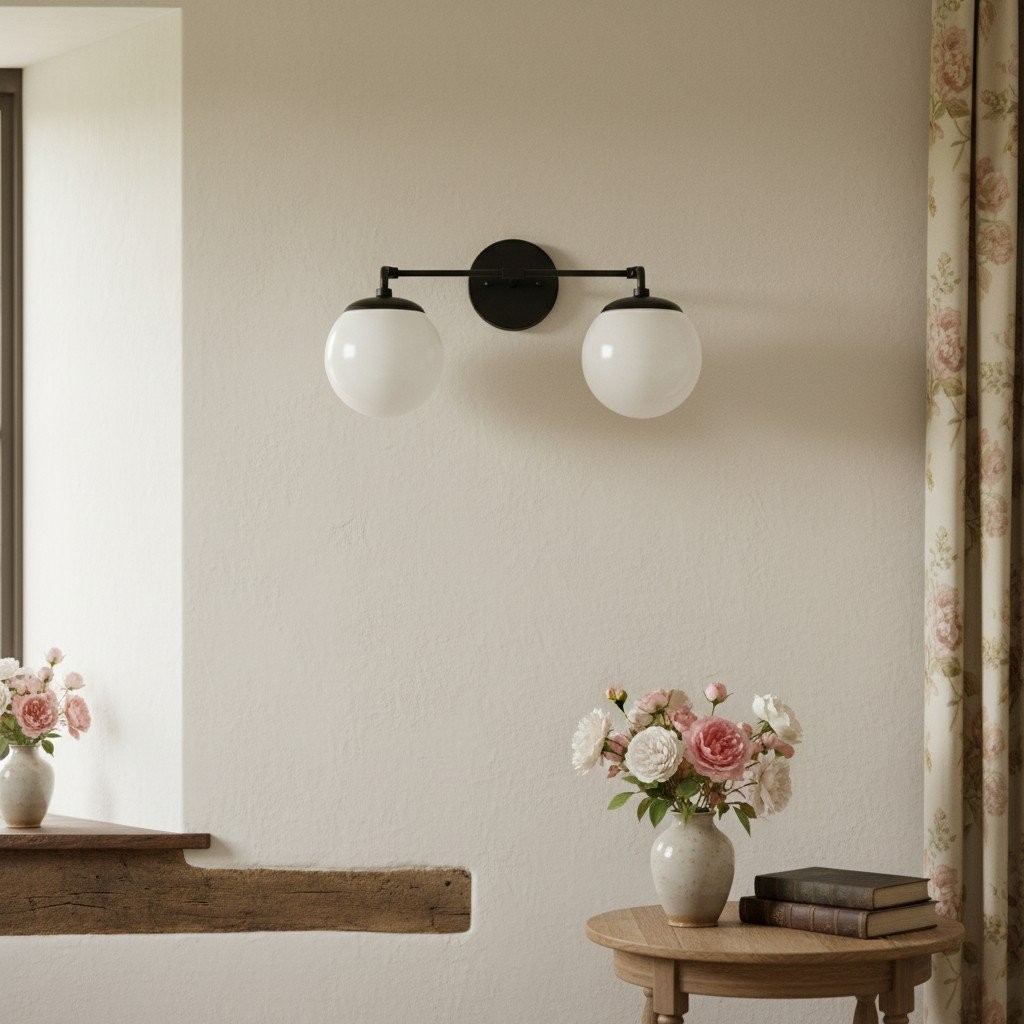 Glorica Glass Wall Sconce - Modern Vintage Vanity Light Fixture T376