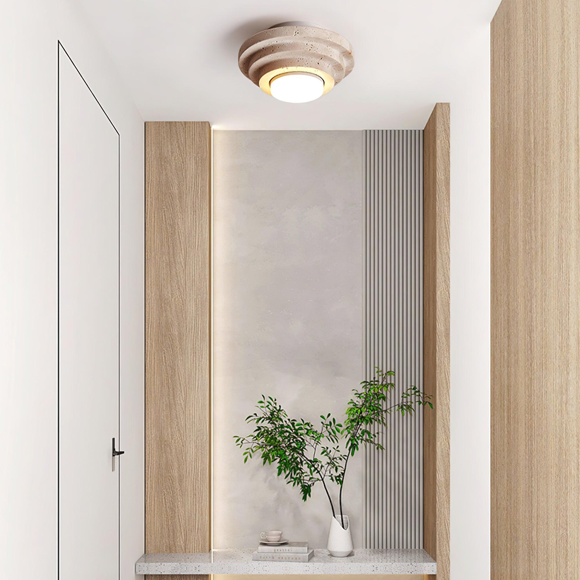 Aperture Travertine Ceiling Light T2119