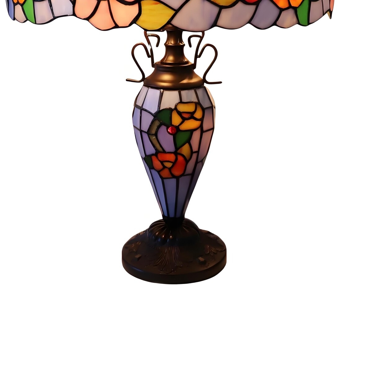 TF Keswick Dragonfly Tiffany Table Lamp - Handcrafted Stained Glass Shade for Living Room or Bedroom T938