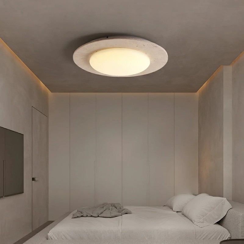Integrated LED Travertine Ceiling Light – Simple Sky Dome Design S301
