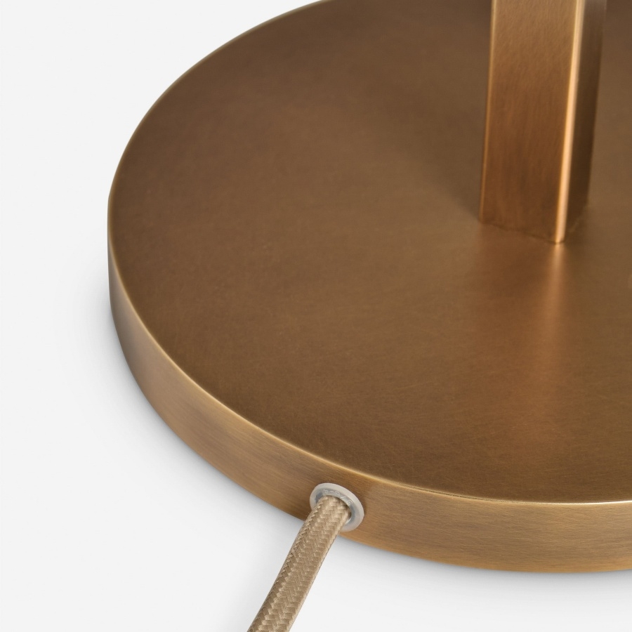 Vellaro Elegant Brass Table Lamp with Fabric Shade - Bedside Light for Contemporary Bedroom T698