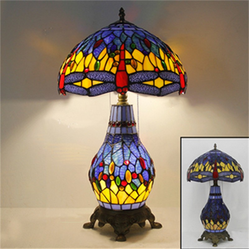Painted Glass Table Light
