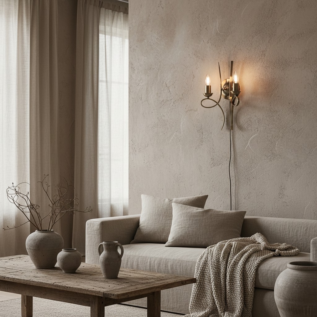 Foline Brushed Brass Wall Light - Timeless Wall Sconce for Living Rooms and Hallways T1014