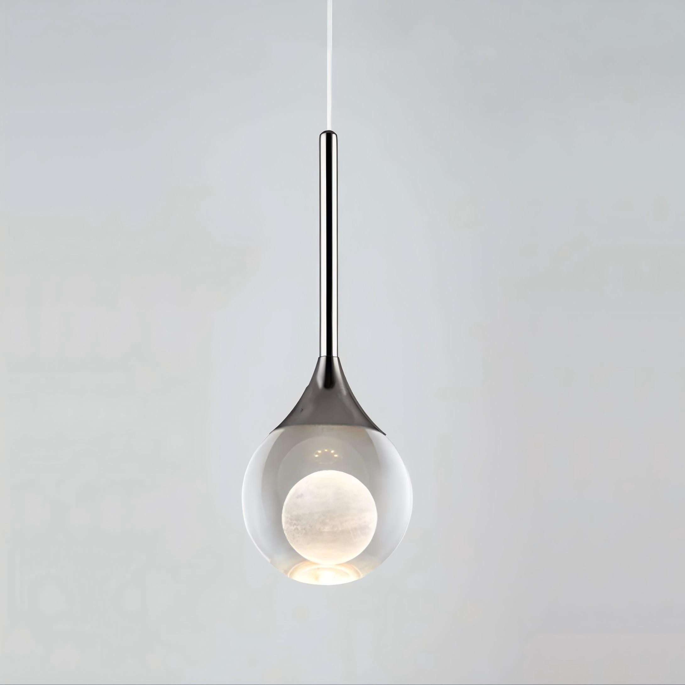 Moon Clear Glass Ball Pendant Light S205