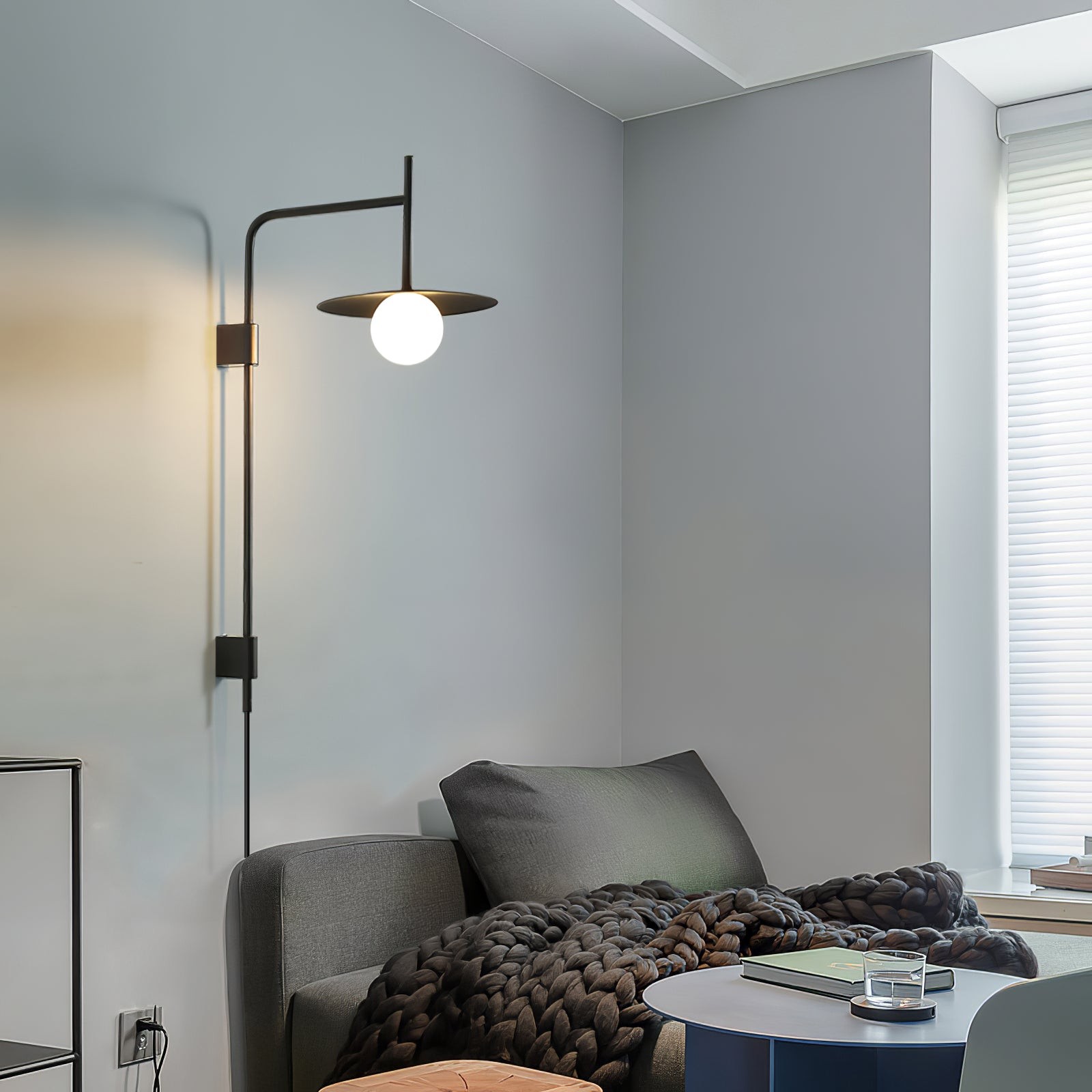 Nordic Swing Arm Wall Lamp for Living Room G26