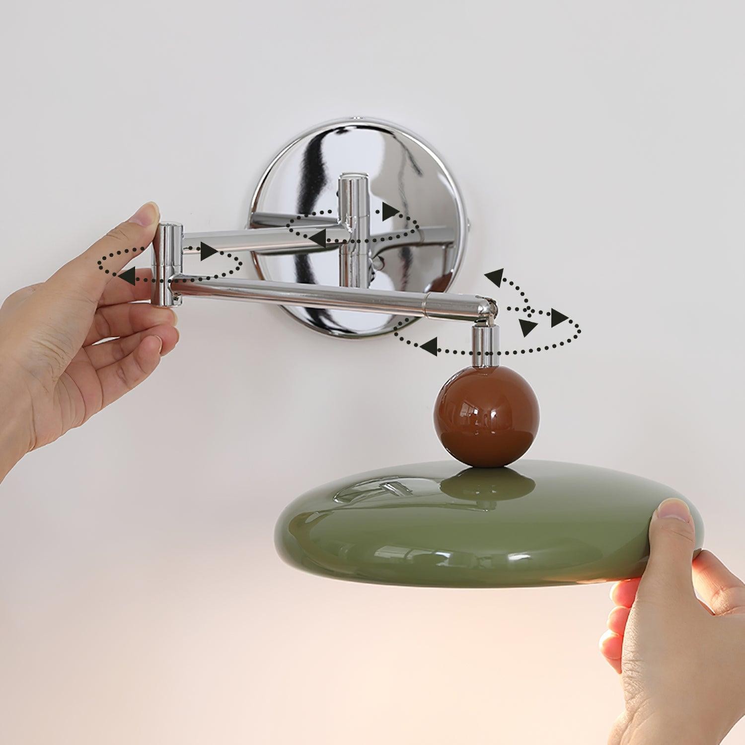 Cream Style Adjustable Swing Arm Disc Reading Wall Lamp M141