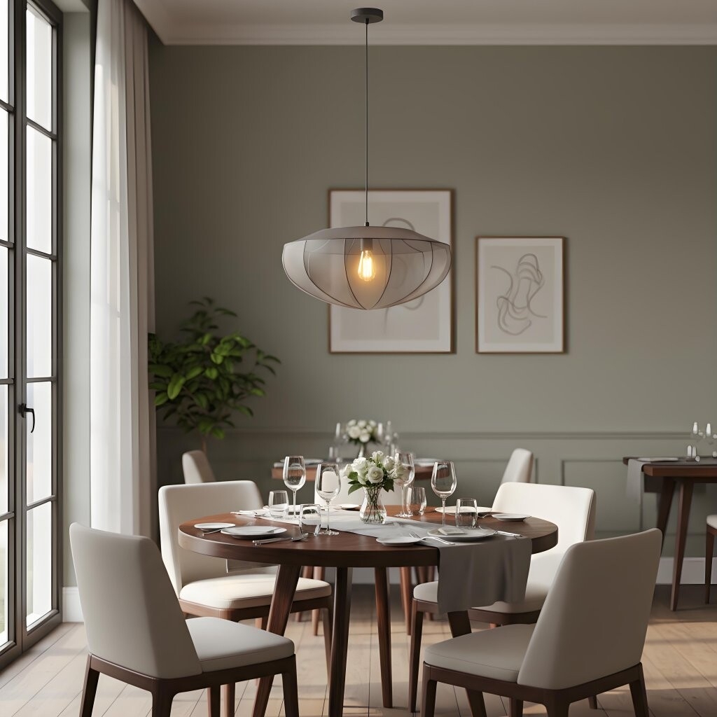 Lumifil Modern Mesh Pendant Light - Hanging Fabric Lghts are Suitable for Dining Rooms or Kitchen Islands T794