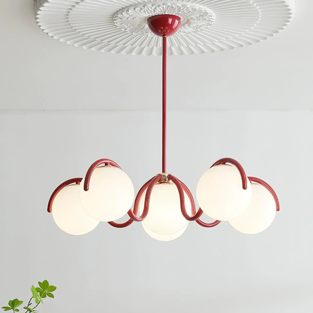 Sculptural Linear Chandelier with Elegant Flowing Silhouette S223