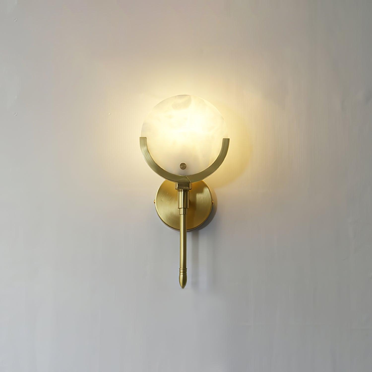 Ava Brass Alabaster Wall Lamp T1612