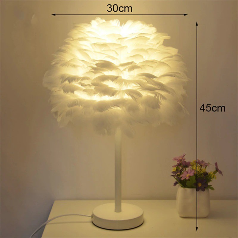 Decorative Feather Table Light For Bedroom