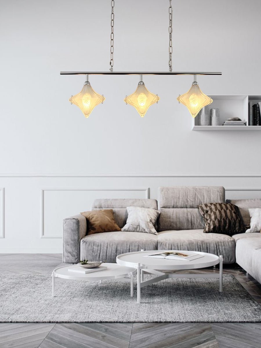 Art Deco Star Linear Pendant Light - Elegant Lighting for Kitchen Island - Astris Cassiopeia T440
