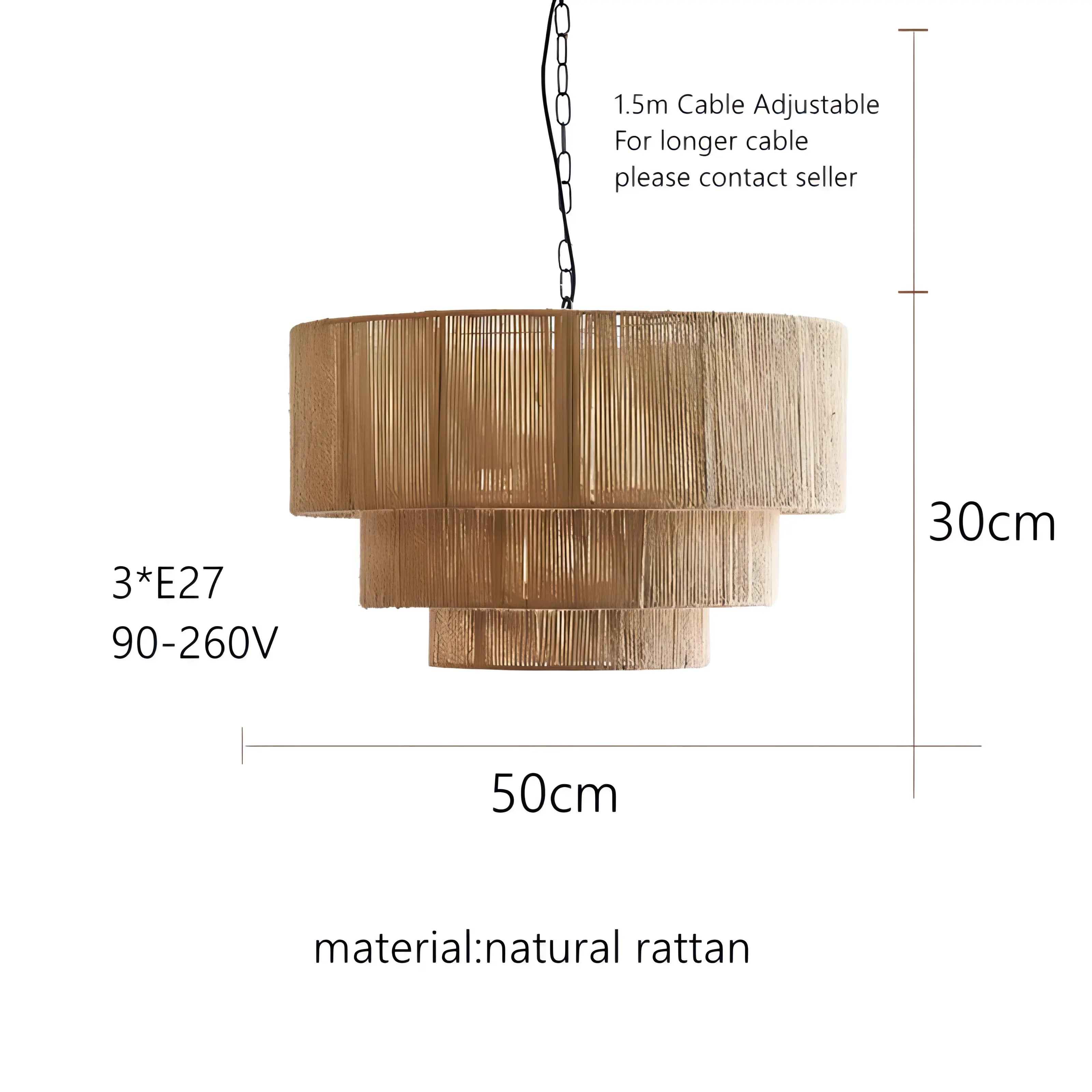 The Elegant Woven Waterfall Rattan Pendant Light T2052