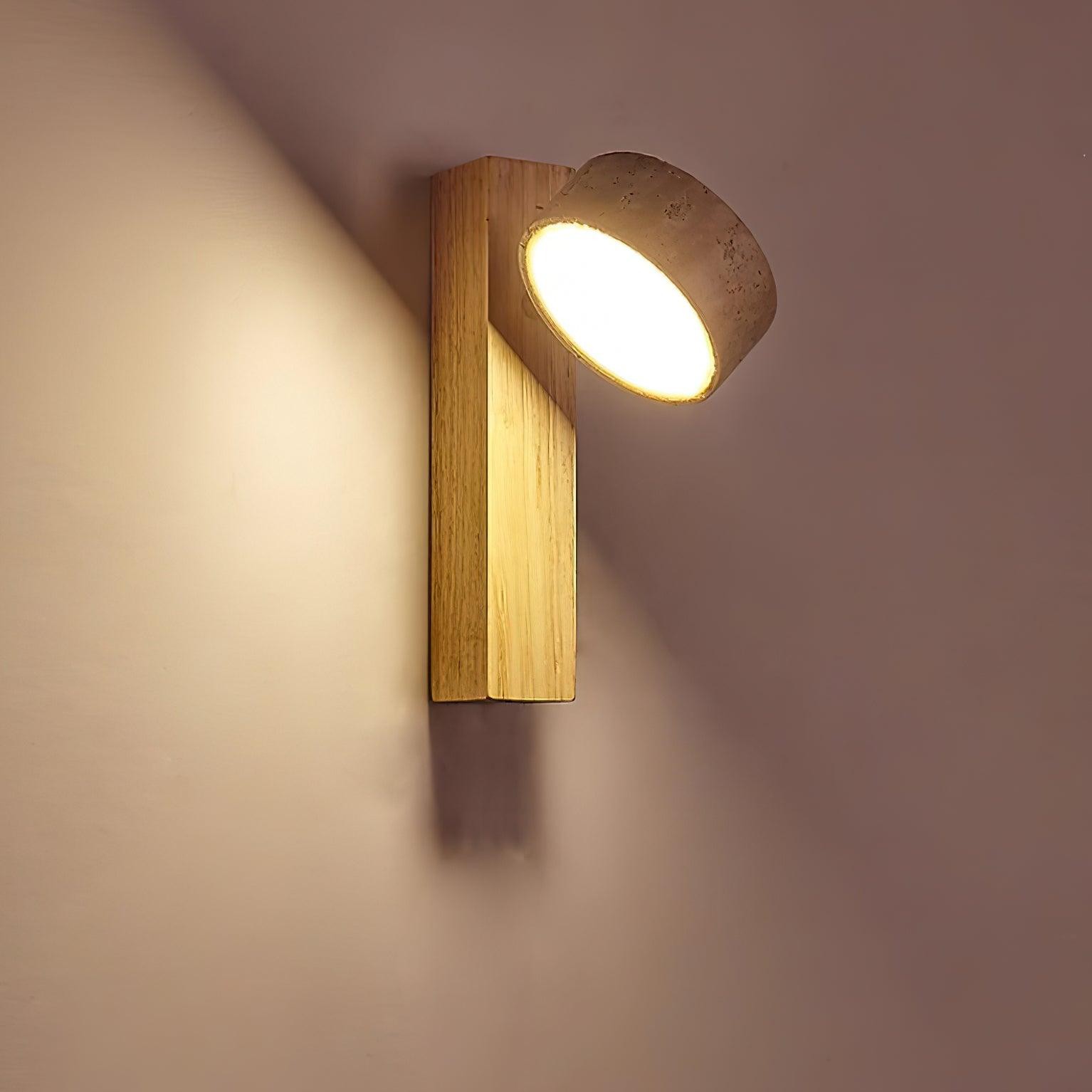 Travertine Cylinder Shade Lamp - Vintage Wall Sconce for Hallway M13
