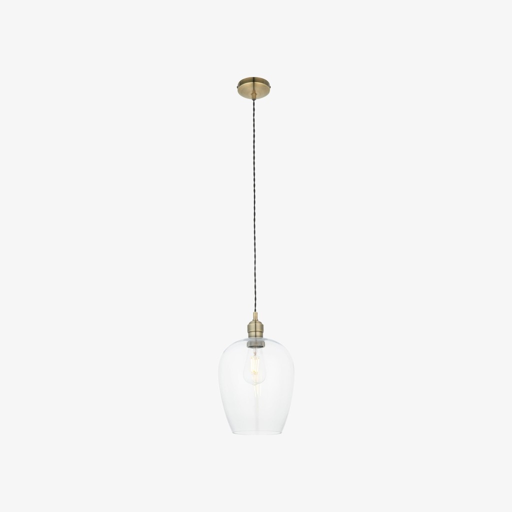 Clarione Height-Adjustable Glass Pendant Light - Classic Art Deco Light T1032