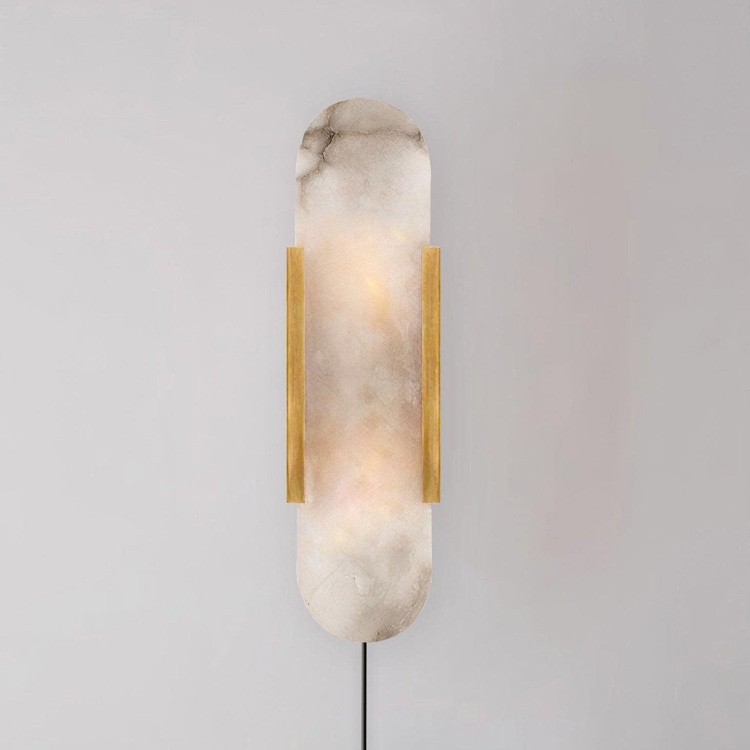 Alabaster Elongated Plug In Wall Lamp M135