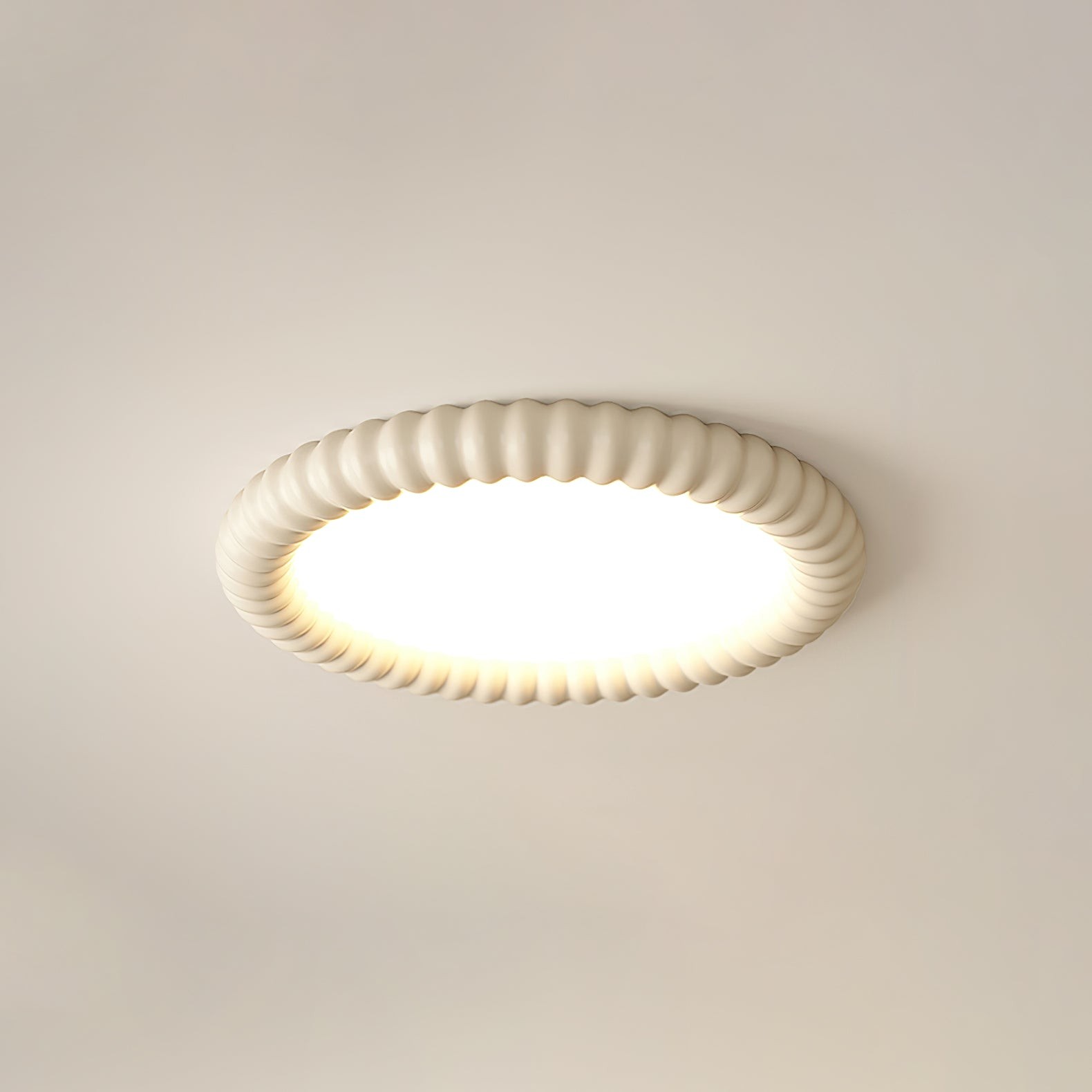 Cream Style Ripple Ring Ceiling Lamp M421