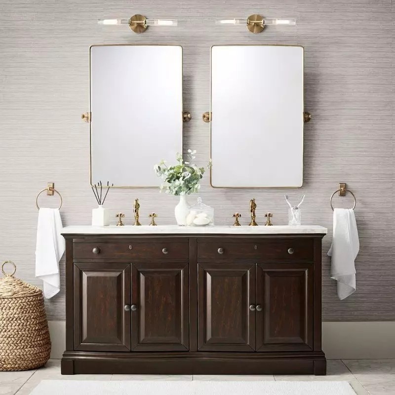 Alice Rustic Transparent Cooper Ribbed Glass Double Tube Sconce T011