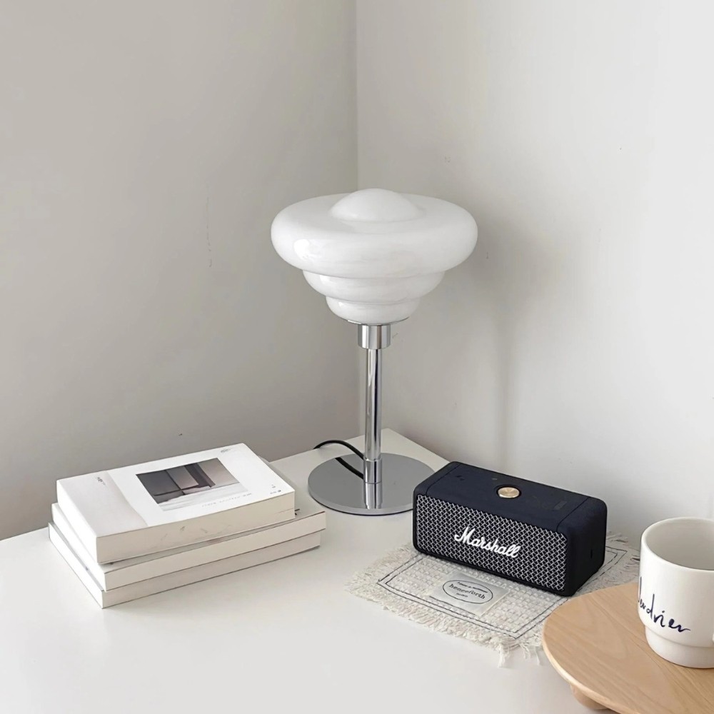 Modern Table Lamp Featuring Textured Glass Shade S247