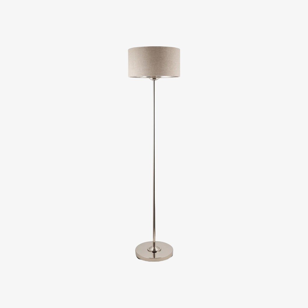 Tela Drum Shade Floor Lamp - Contemporary Fabric Standing Lamp for Home Office T1040