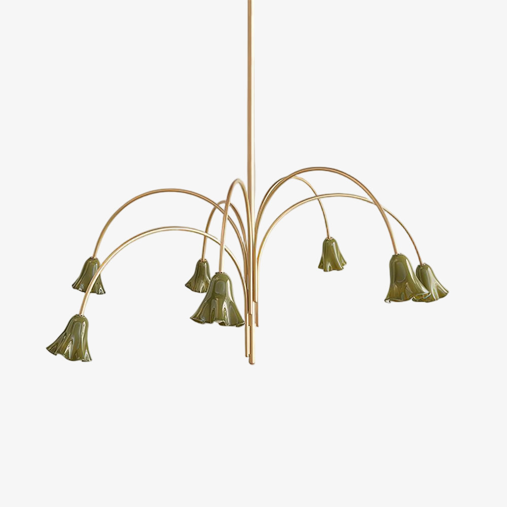 Bellina Lily Glass Flower Chandelier - Romantic Lighting for Interior T280