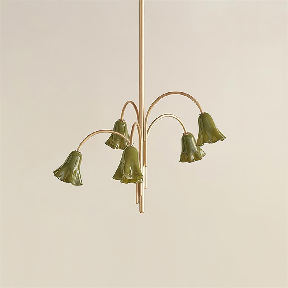 Bellina Lily Glass Flower Chandelier - Romantic Lighting for Interior T280