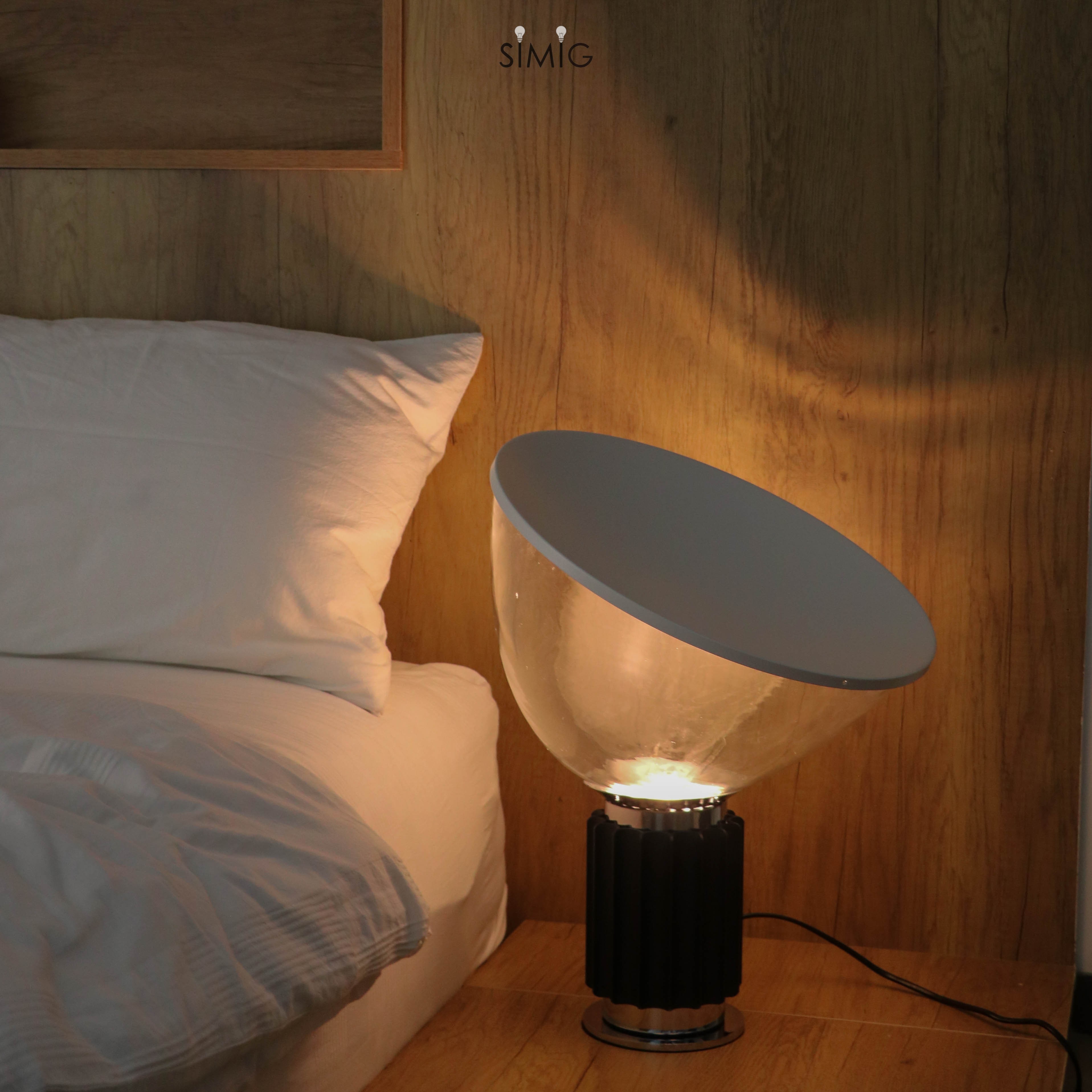Bowlum Table Lamp - Designer Glass Table Lamp for Bedroom