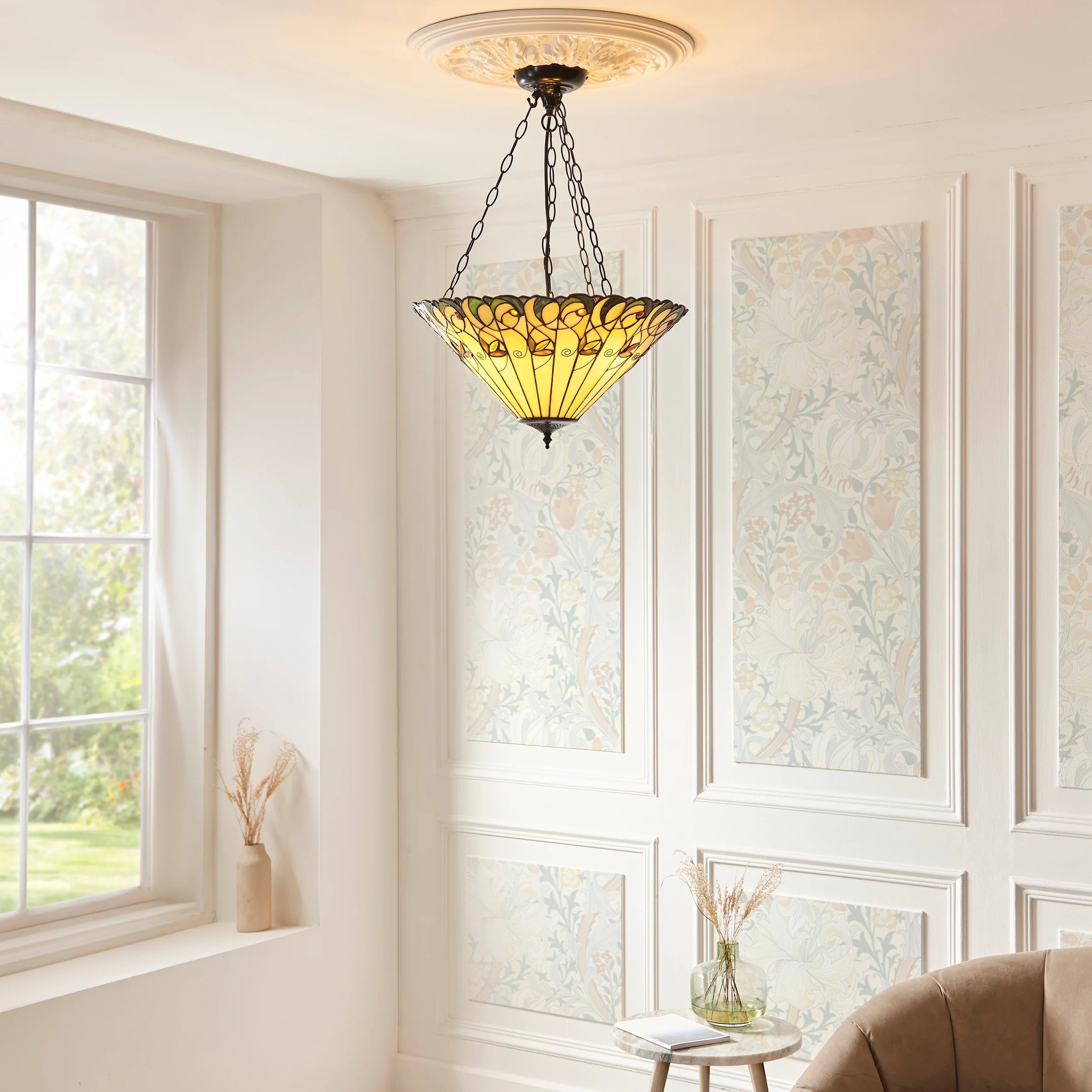 TF Jamelia Light - Decorative Art Glass - Flush Mount Timeless Style for Hallway T1041