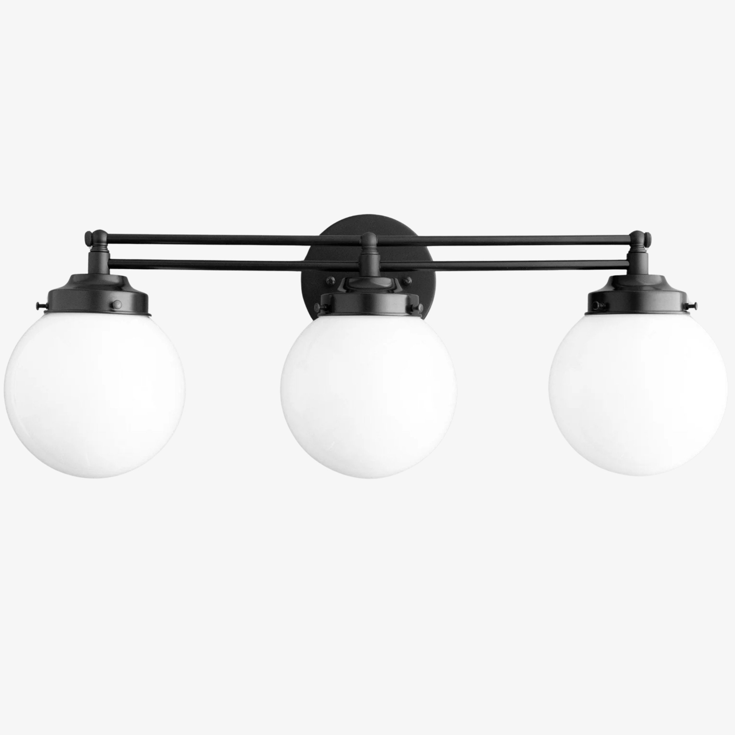 Glorica Glass Contemporary Vanity Light - 3 Light Globe Bathroom Fixture Opal Glass T352