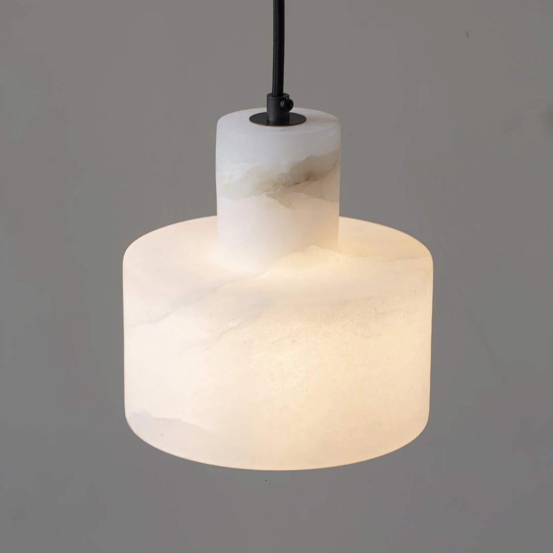 Cylorion Alabaster Pendant Lamp - Modern Minimalist Hanging Light for Dining Room T1158
