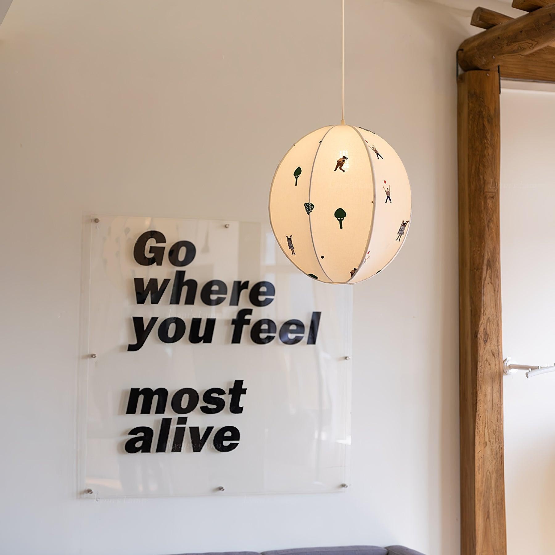 Park Embroidered Textile Pendant Lamp M337