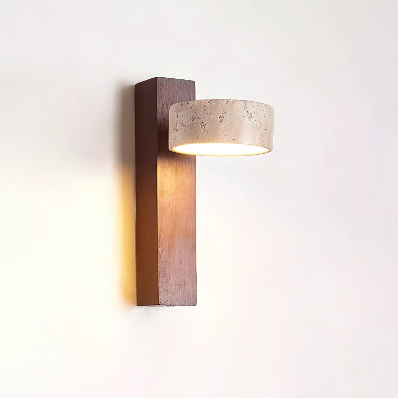Travertine Cylinder Shade Lamp - Vintage Wall Sconce for Hallway M13