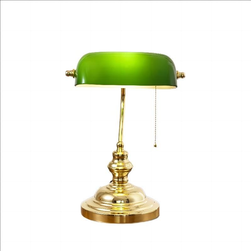 Classic Green Glass Bankers Table Lamp