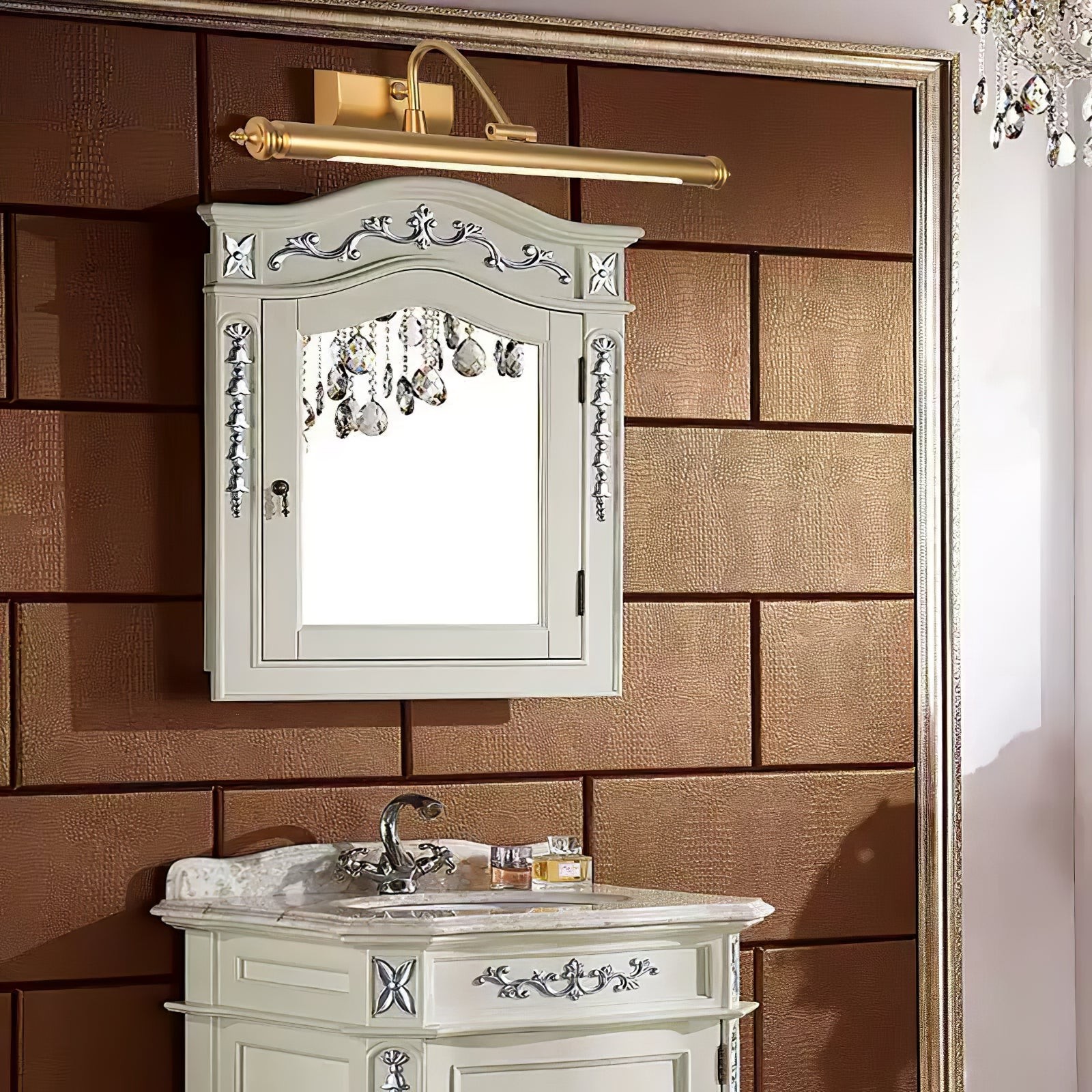 Mirror Front LED Brass Wall Lamp M556