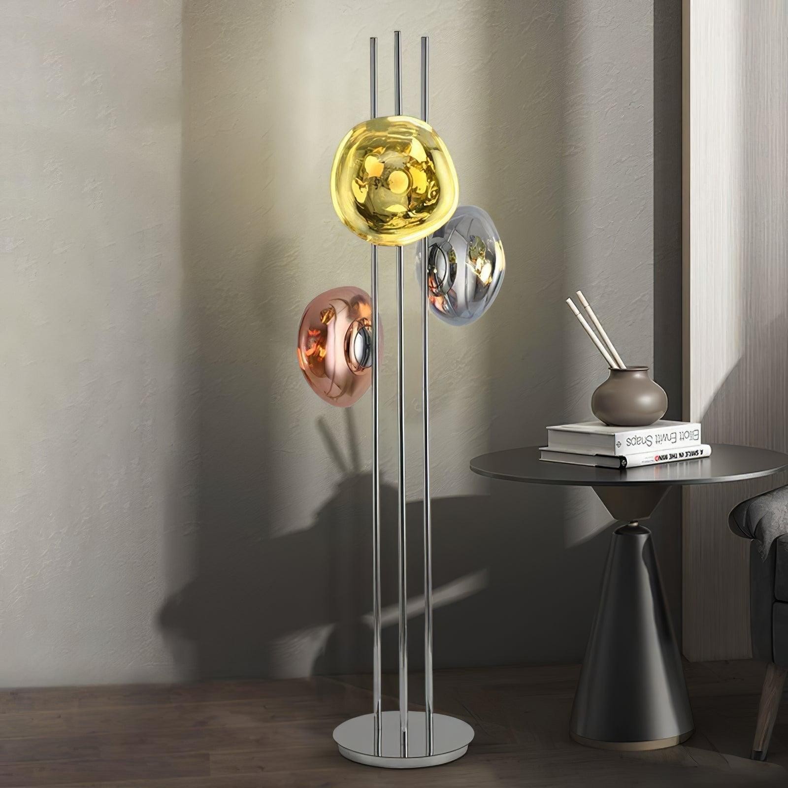 Tricolor Art Textured Glass Floor Lamp M313