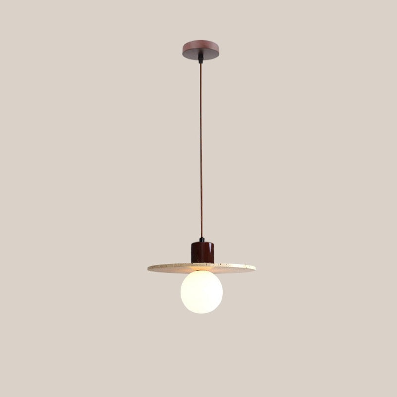 Natural Stone Wood Pendant Light - Minimalist Japanese Dining Lamp M08