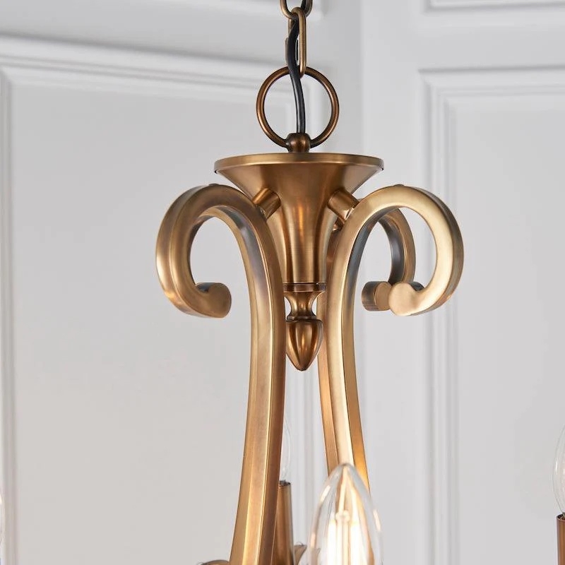 Talonis Multi-light Fabric Chandelier - Elegant Metal Curved Arms for Dining and Living T932
