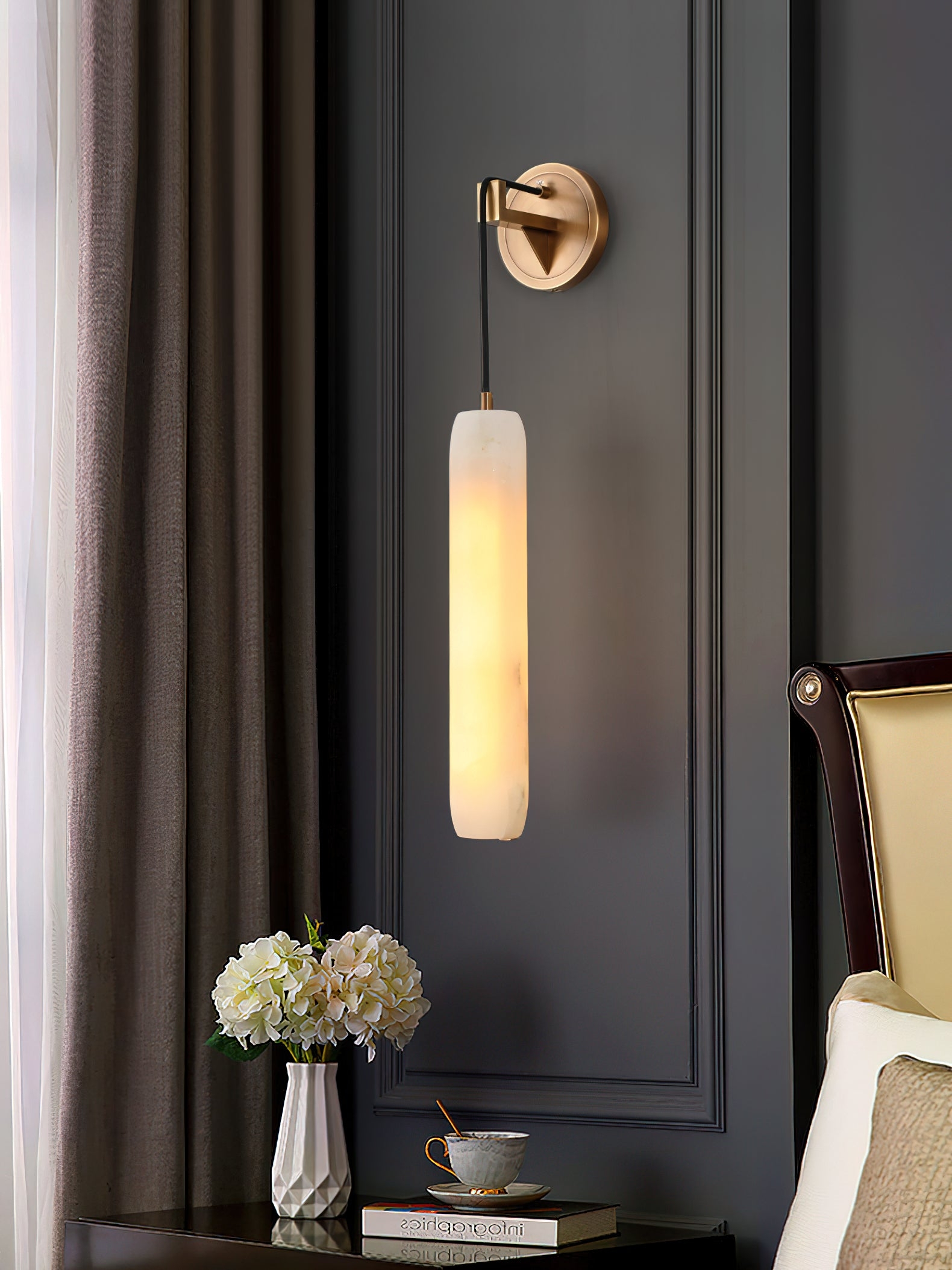 Alabaster Flute Wall Lamp T1661