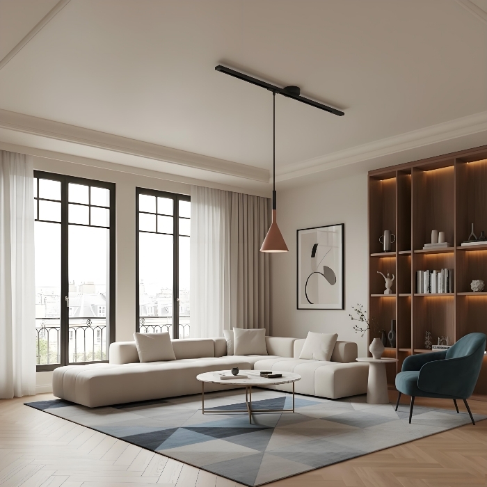 Axitra Rotatable Pendant Light Ceiling Rail – Sleek Adjustable Track for Pendant Lights Contemporary N21