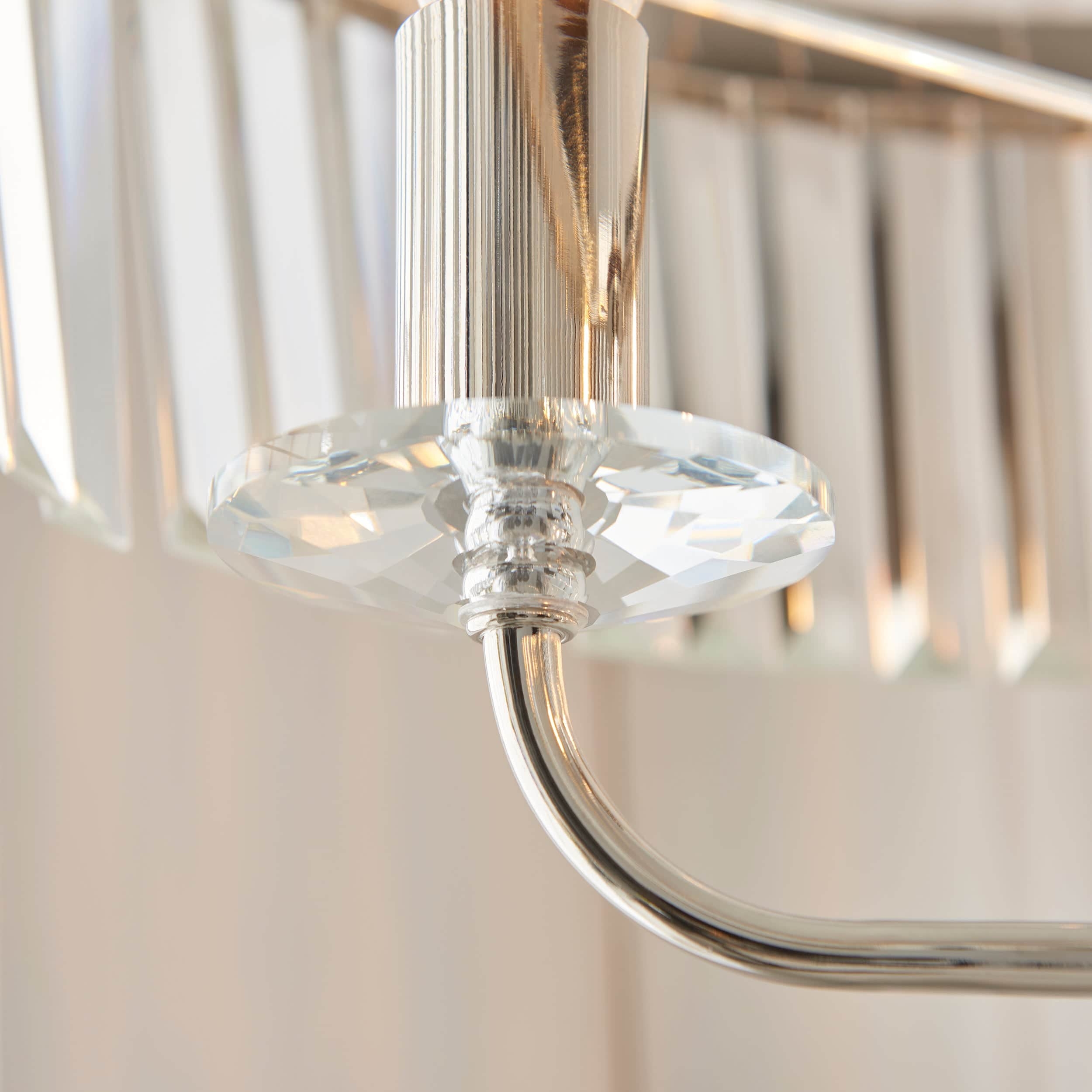 Beveline 3 Light Round Floor Lamp - Faceted Cut Glass Shades Classic Metal Finish For Living Rooms T877