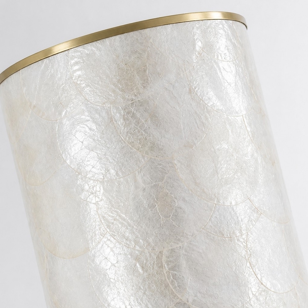 Nacrelith Capiz Shell Wall Sconce Layered Texture Design - Modern Wall Lamp for Living Space T2218