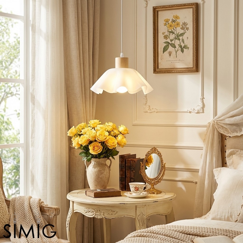 Petal Pendant Light - Modern Acrylic and Wood Dining Room S400