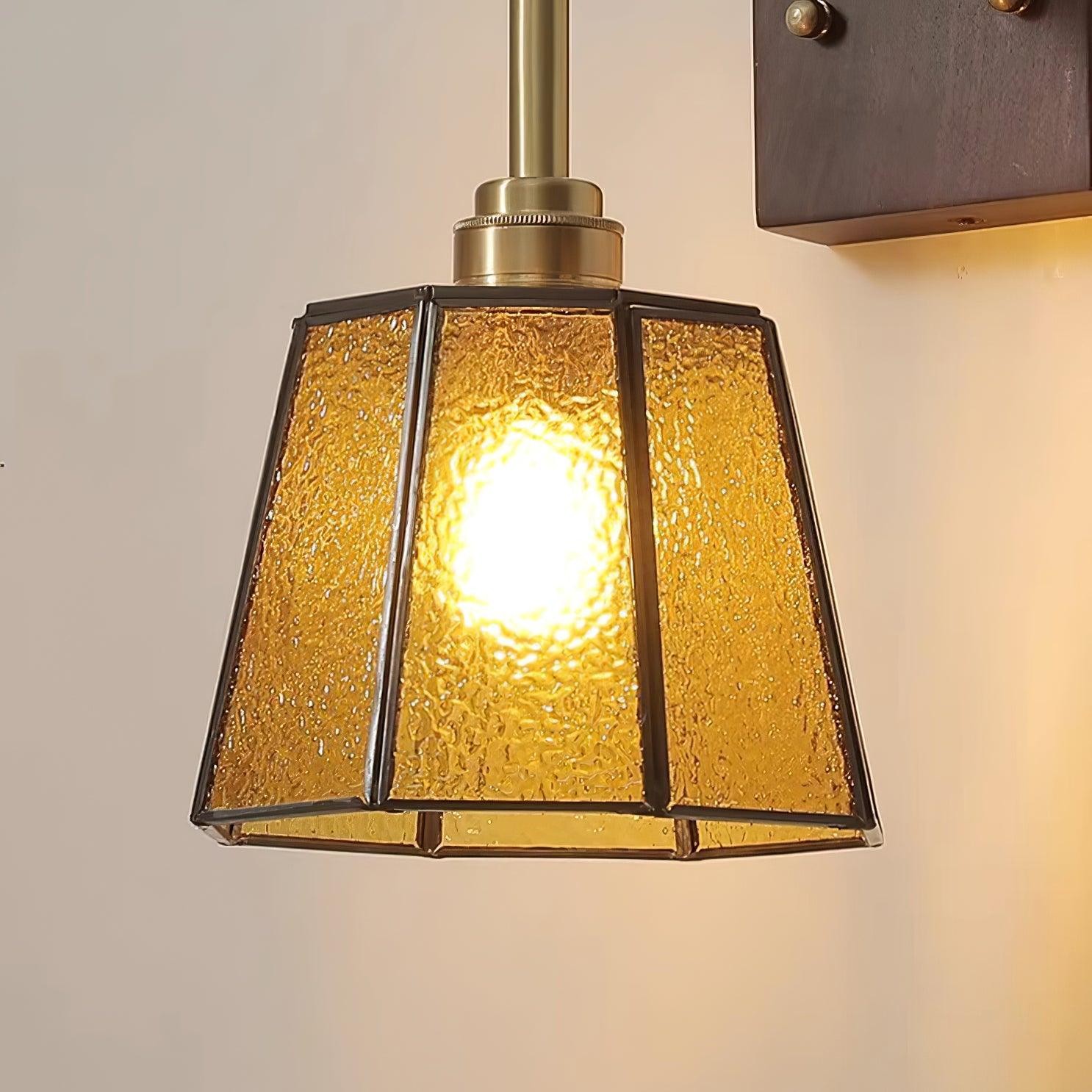 Vintage Brass Walnut Wall Lamp M207