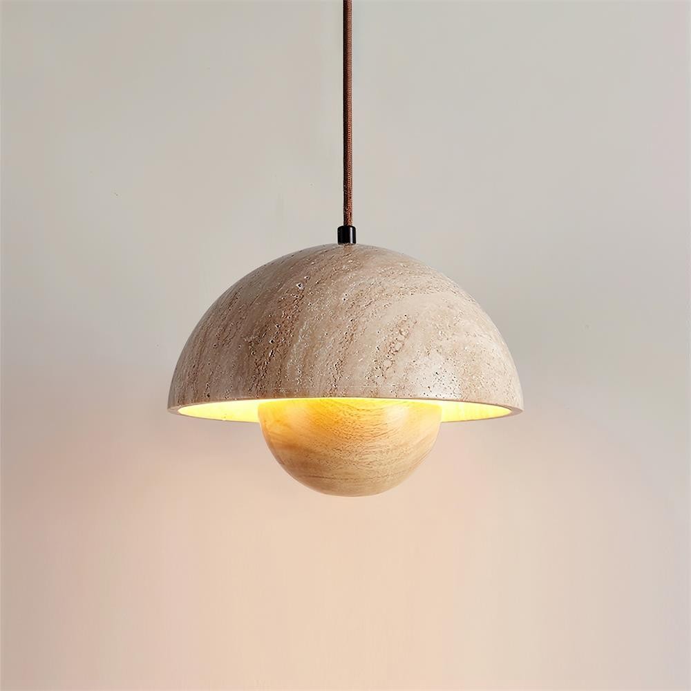 Semicircular Pendant Lamp - Modern Travertine Living Room G70
