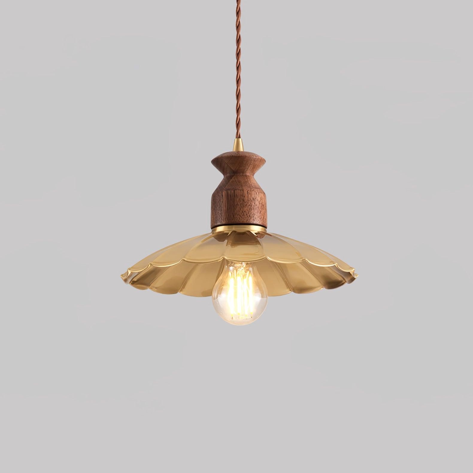 Round Brass Metal Badge Gold Pendant Lamp M569