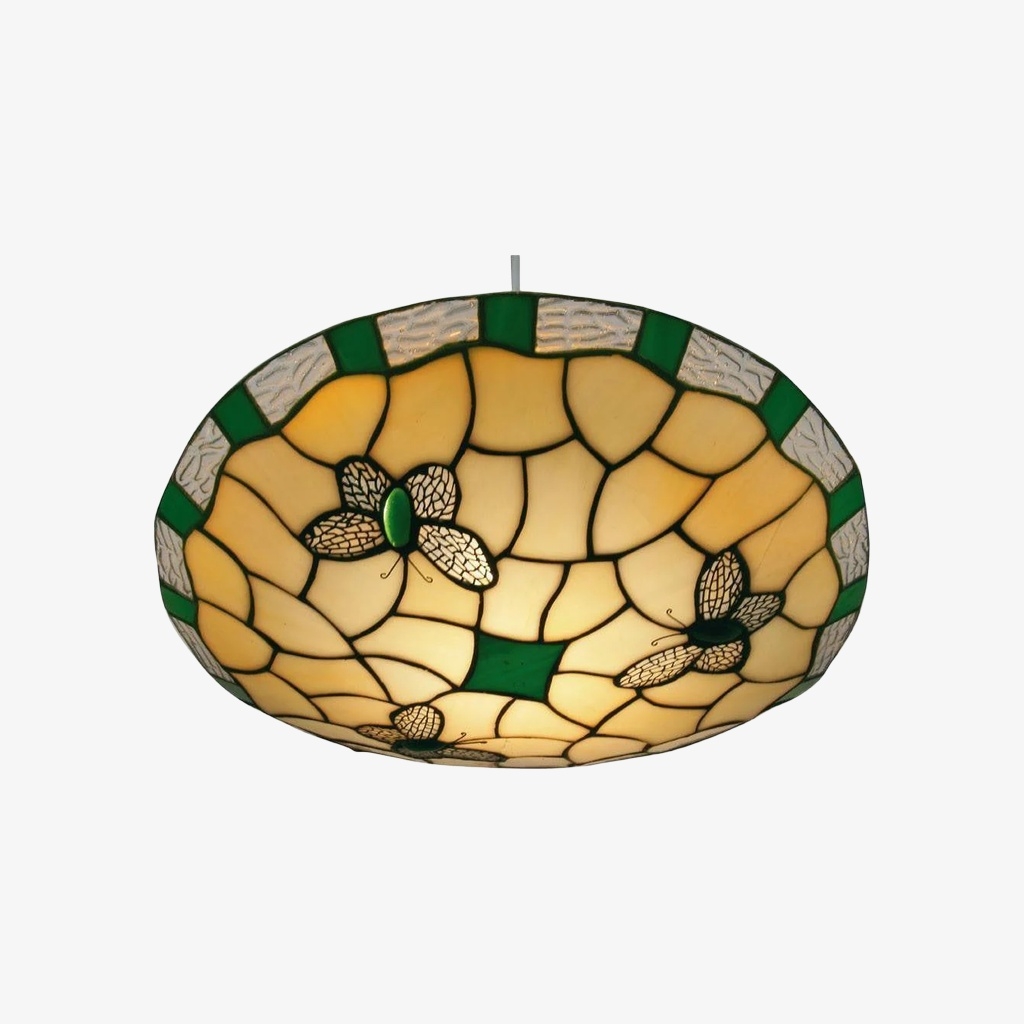 TF Butterfly Pendant Lamp - Decorative Stained Glass Pendant Light for Bedroom or Entryway T832
